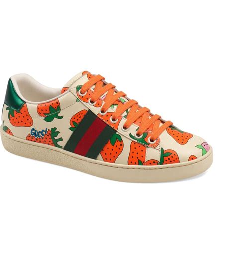 gucci strawberry ace sneakers